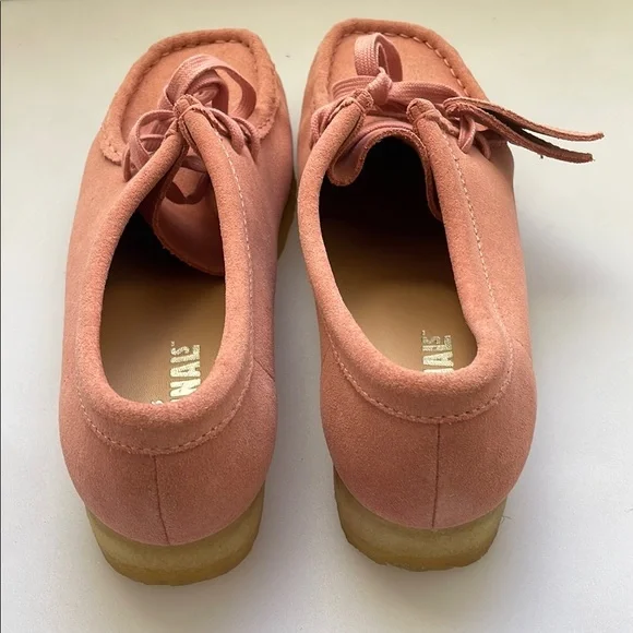 WALLABEE CLARKS ORIGINALS BLUSH PINK SUEDE SHOES - Picture 8 of 12